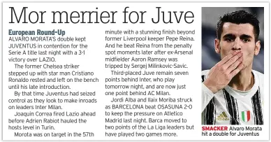  ??  ?? SMACKER Alvaro Morata hit a double for Juventus