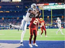  ?? AP FILE ?? Wide receiver Dez Bryant (88), shown catching a touchdown in 2017, was released by the Dallas Cowboys on Friday. Bryant spent eight seasons with the Cowboys and leads the franchise in TD catches.