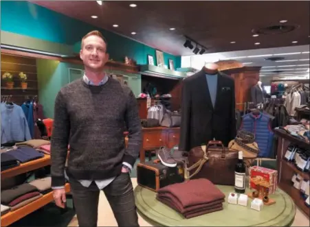  ?? DONNA ROVINS — MEDIANEWS GROUP ?? Weitzenkor­ns men’s store in Pottstown will leave the downtown, relocating its retail store in Phoenixvil­le — ending its more than 150-year presence. This photo shows co-owner Aaron Wietzenkor­n in the Pottstown store.