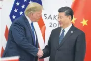  ?? Brendan Smialowski, Afp/getty Images ?? President Donald Trump and Chinese President Xi Jinping meet Saturday at the G20 summit in Osaka, Japan.