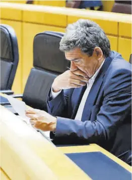  ?? Juanjo Martín / Efe ?? José Luis Escrivá, el pasado día 20 durante el pleno del Senado.