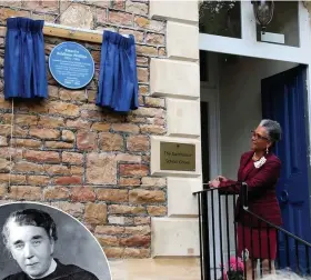  ??  ?? Above: The Lord Lieutenant at the plaque unveiling (photo: Gordon Young). Left: Eleanor Addison Phillips.