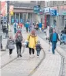  ??  ?? Shoppers in Dundee city centre.