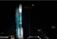  ??  ?? The United launch Alliance (UlA) Delta ii rocket with the nAsA ice, Cloud and land Elevation satellite-2 (iCEsat-2) onboard is seen shortly after the mobile service tower at slC-2 was rolled back, on saturday, at Vandenberg Air Force Base, Calif.BIll IngallS/naSa VIa aP