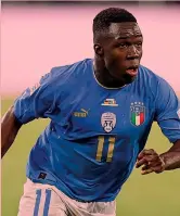  ?? LAPRESSE ?? Sorpresa Wilfried Gnonto, 18 anni, è stata una delle buone notizie delle gare di Nations League