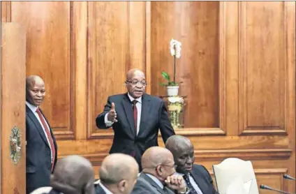  ?? Photos: Moeletsi Mabe/Gallo Images/The Times and Zohra Bensemra/Reuters ?? Executive vs the judiciary: Chief Justice Mogoeng Mogoeng (above left) and President Jacob Zuma (above) at the meeting with senior members of the judiciary on August 27 last year. Mogoeng requested the meeting following a spate of verbal attacks...
