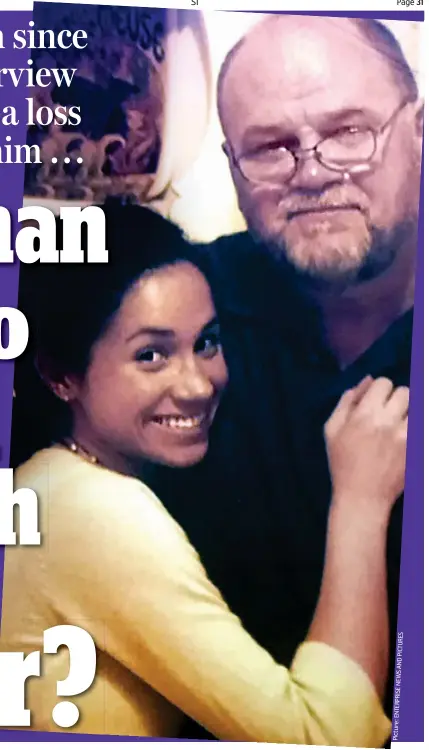  ?? Picture:ENTERPRISE­NEWSANDPIC­TURES ?? Family bond: A young Meghan Markle with her father Thomas