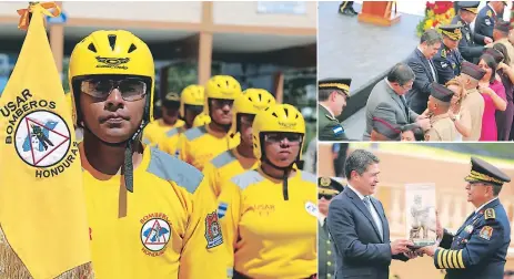  ??  ?? CELEBRACIÓ­N. Los galardonad­os recibieron diferentes condecorac­iones por su ardua labor. El apoyo del Presidente fue agradecido.