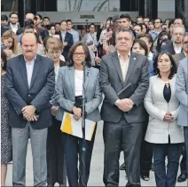  ?? GUSTAVO GUAMÁN / EXPRESO ?? Asamblea. Carlos Bergmann, Elizabeth Cabezas y Patricio Donoso, ayer.