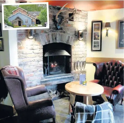  ??  ?? ●»Fireside seating area at the March Hare. Inset, the pub exterior