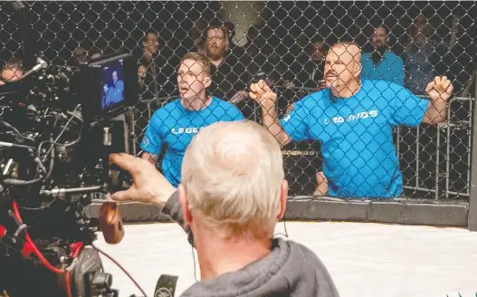  ?? PHOTOS: CAGEFIGHTE­R PRODUCTION­S ?? UFC Hall of Famer Chuck Liddell, right, and Nathan Montgomery, left, feature in the movie Cagefighte­r: Worlds Collide. Much of the film was shot in Regina.