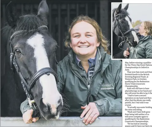  ??  ?? DETERMINED: Katie Brickman who was warned she may never compete again after she and her horse were hurt.