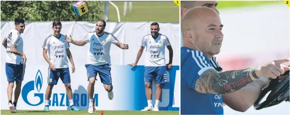  ?? FOTOS: AFP ?? (1) Higuaín entró de cambio, pero no fue solución ante Islandia. Debe haber cambios el jueves. (2) Sampaoli ha sido muy criticado por el once que usó.