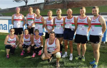  ??  ?? North Wales Road Runners Club members who took part in the Chester Metric