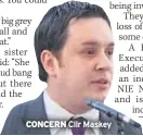  ??  ?? CONCERN Cllr Maskey