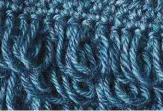  ??  ?? Loop stitch adds a fun, playful texture, and it can also be cut to transform it into fringing