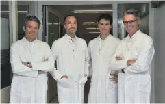  ??  ?? Prof. Tobias Dechow, Dr. Philipp Meyn, Dr. Dominik Harzheim, PD Dr. Robert Scheubel.
