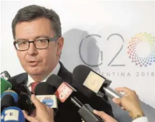  ?? AFP ?? El ministro de Economía, ayer, en la reunión del G-20