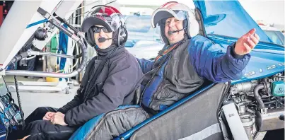  ??  ?? Iain Donaldson-Elder is going up in the world with a fundraisin­g effort in a microlight in aid of the Leuchie House respite centre.