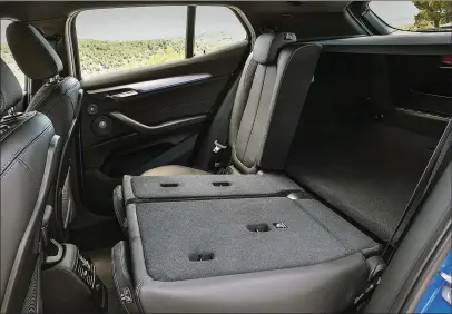  ??  ?? Compared to the X1, the X2 actually has less cargo space, on the order of 25 percent with the rear seatbacks folded forward. That’s partially because the X2 is more than 3 inches shorter overall.