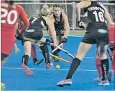  ??  ?? ACTION: New Zealand Black Sticks in action at this year’s Festival of Hockey. The event has helped boost interest in the sport in Hawke’s Bay