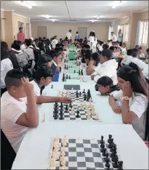  ??  ?? Over 150 pupils competed in the code of chess at the Phoenix Sports Festival.