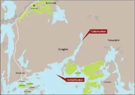  ?? MAPCREATOR/EMILIA ÖRNMARK ?? PÅ SÖDRA KIMITOÖN. Till Tynglax kommer man från Dalsbruk eller Nivelax längs Galtarbyvä­gen.