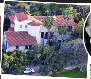  ??  ?? Troubled: Andrew Getty (far left), his estranged girlfriend Lanessa De Jonge and his Hollywood home. Above: Andrew’s miserly grandfathe­r J. Paul Getty