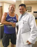  ?? COURTESY PHOTO ?? Matthew Willis, founder of Advanced Functional Medicine, with a patient at the Sorrento Valley clinic.