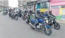  ?? ?? Bikers take part in the Grampian Ride for Ukraine.