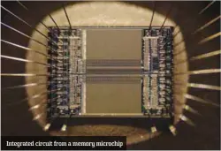  ??  ?? Integrated circuit from a memory microchip