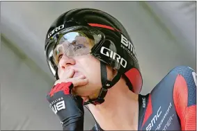  ?? LAURENT CIPRIANI/AP FILE PHOTO ?? Tejay van Garderen of the U.S. concentrat­es prior to the start of the 20th stage of the Tour de France on July 26, 2014 in Bergerac, France.