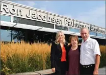  ?? STEVE MacNAULL/The Okanagan Weekend ?? The Jacobsen family — Rhonda, left, her mom, Muriel, and her brother, Shayne — donated $1 million to Okanagan College’s trades campaign.