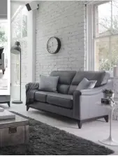  ??  ?? ABOVE LEFT Contrast plain covers with bright cushions for an individual look. ‘Izzy’ medium corner sofa in ‘Dove Grey’ Smart Velvet, £ 3,810, Sofa.com ABOVE A higher backrest offers supreme comfort. ‘Montana’ large twoseater sofa in ‘Como Slate’...