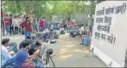  ?? ANSHUMAN POYREKAR/HT PHOTO ?? Students demanded on Friday that they would continue their protest until their demands are met.