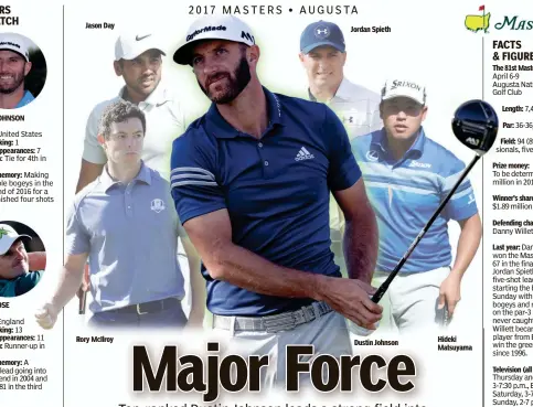  ??  ?? Hideki Matsuyama Dustin Johnson Rory McIlroy