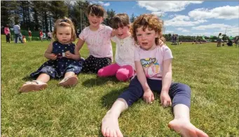  ??  ?? Ciara Collins (2) with siblings Amy (7), Sophie (5) &amp; Molly Mulcahy (3), Macroom, at the Coachford Family Festival 2017.