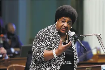  ?? Rich Pedroncell­i / AP ?? Assembly member Shirley Weber, DSan Diego, has been picked by Gov. Gavin Newsom to replace Alex Padilla as secretary of state. She taught for 40 years at San Diego State.