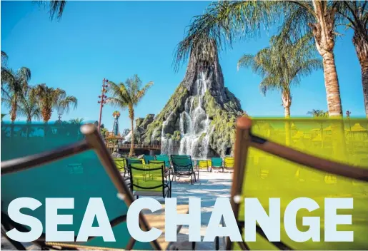  ??  ?? Volcano Bay opened in May at Universal Orlando in Florida. Universal is billing the new park, which cost as much as $600 million to build according to analysts, as a new kind of water theme park.