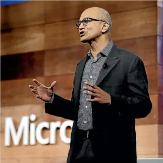  ?? AP ?? Microsoft chief executive Satya Nadella has announced a new product called Marcel that sounds like vagueware.