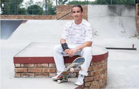  ?? Picture: AFP ?? AIMING HIGH. South African skateboard­er Brandon Valjalo has dreams of an Olympic medal.