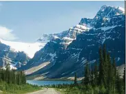  ??  ?? Bask in the beautiful landscape of Icefield Parkway, the most scenic drive from Lake Louise to Jasper.