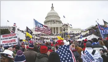 ?? JOSE LUIS MAGANA VIA AP rally at the U.S. Capitol in Washington ?? INSURRECTI­ONS LOYAL TO PRESIDENT DONALD TRUMP on Jan. 6, 2021.