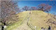  ??  ?? The Maruhakuya­ma Burial Mound is one of Japan’s largest Kofun burial mounds.