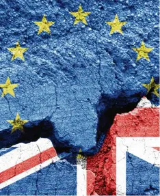  ??  ?? Verblassen die Sterne der EU hinter dem Union Jack? Jedenfalls gewinnt die Trennung Großbritan­niens von der Europäisch­en Union an Fahrt.