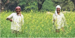  ??  ?? SMILING ACRES Farmers in Mohanlalga­nj, Lucknow