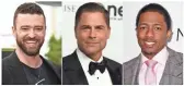  ??  ?? Justin Timberlake, left, actor Rob Lowe and Nick Cannon are involved in Fox game shows