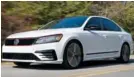  ??  ?? The Passat GT rides lower and looks sportier, although the 280-horsepower V-6 engine makes the same power as non-GT models.