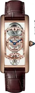  ??  ?? fashionabl­y bare Tank Cintrée Skeleton in 18K pink gold; Tank Américaine in stainless steel