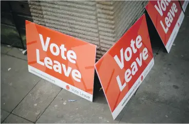  ?? MATTHEW LLOYD / BLOOMBERG ?? The “Vote Leave” campaign to take Britain out of the European Union got a boost from AggregateI­Q, a low-profile, 20-person technology company in Victoria that specialize­s in developing highly targeted Facebook advertisin­g.